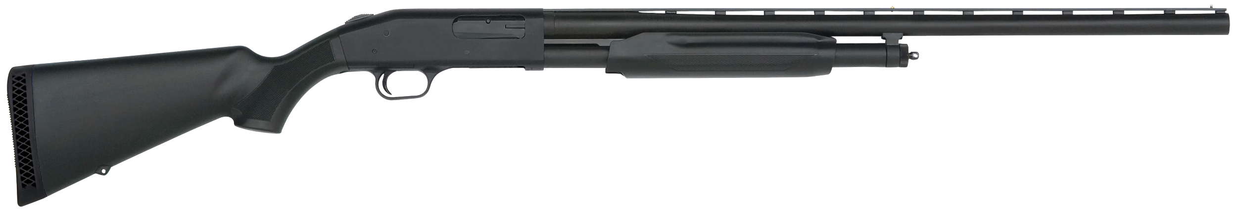 Mossberg 56420 500 All Purpose Full Size 12 Gauge Pump 3" 5+1 28" Matte Blued Vent Rib Barrel, Matte Blued Integral Scope Mount Steel Receiver, Fixed Black Synthetic Stock, Right Hand, Accu-Set Chokes