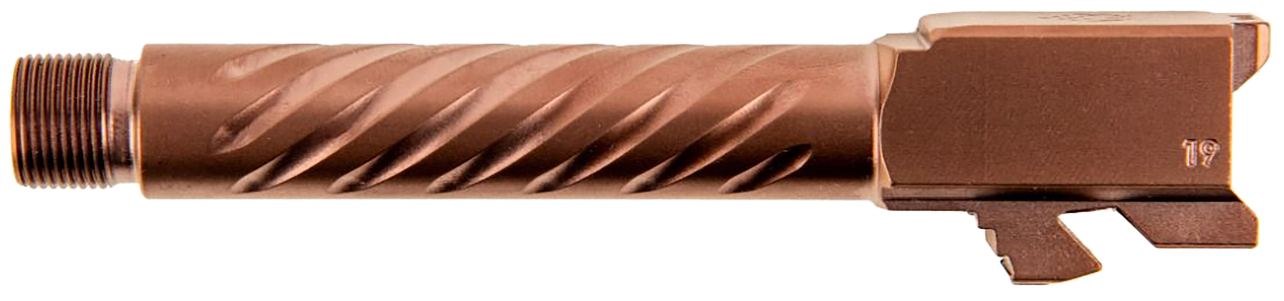 Ballistic Advantage BAPSG195T3R Premium Series  9mm Luger Fits Glock 19 Gen 3-5 Spiral Fluted Threaded Copper PVD Stainless Steel
