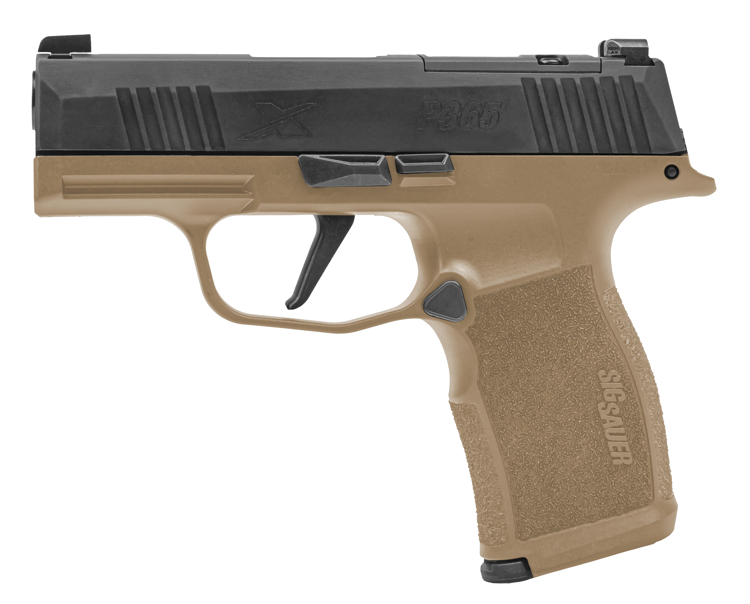 Sig Sauer 365X9CTXR3P P365X Micro-Compact Frame 9mm Luger 12+1 3.10" Steel Barrel, Optic Ready/Serrated Slide, Coyote Tan Stainless Steel Frame w/Accessory Rail, Polymer Grip