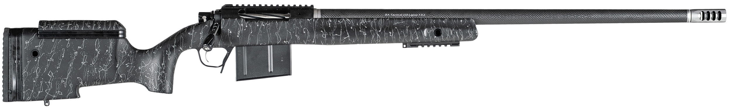 Christensen Arms CA10270H85281 BA Tactical Long Range 6.5 Creedmoor 4+1 26" Carbon Fiber Barrel, Black Nitride Finish, Black with Gray Webbing Stock