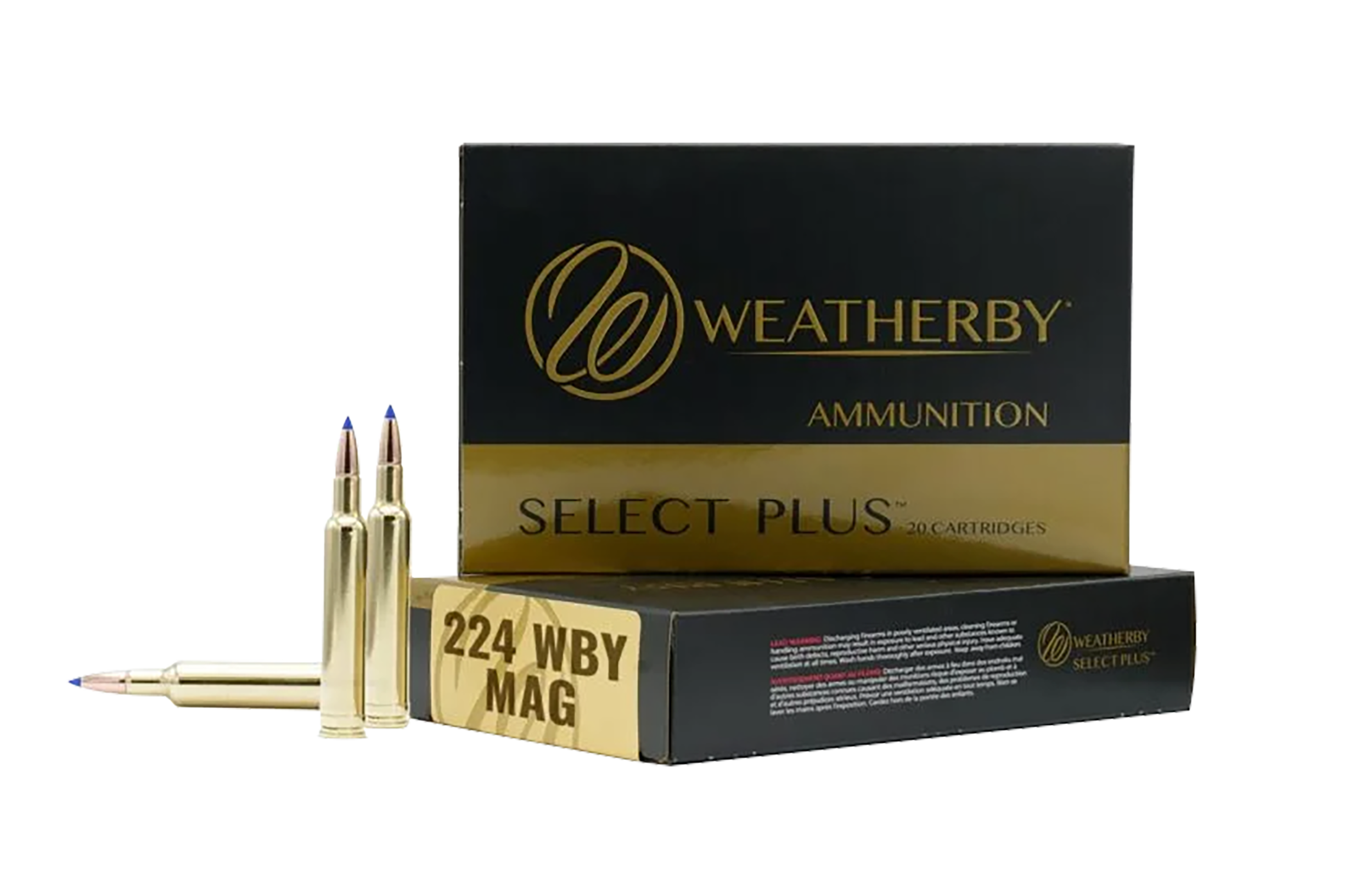 Weatherby R224805FBT   224WthbyMag 80.5gr 20 Per Box/10 Case