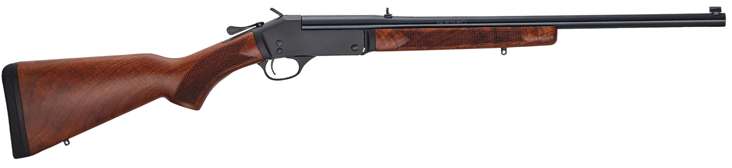 Henry H0154570 Single Shot  45-70 Gov Caliber with 1rd Capacity, 22" Barrel, Overall Blued Metal Finish & American Walnut Stock, Right Hand (Full Size)