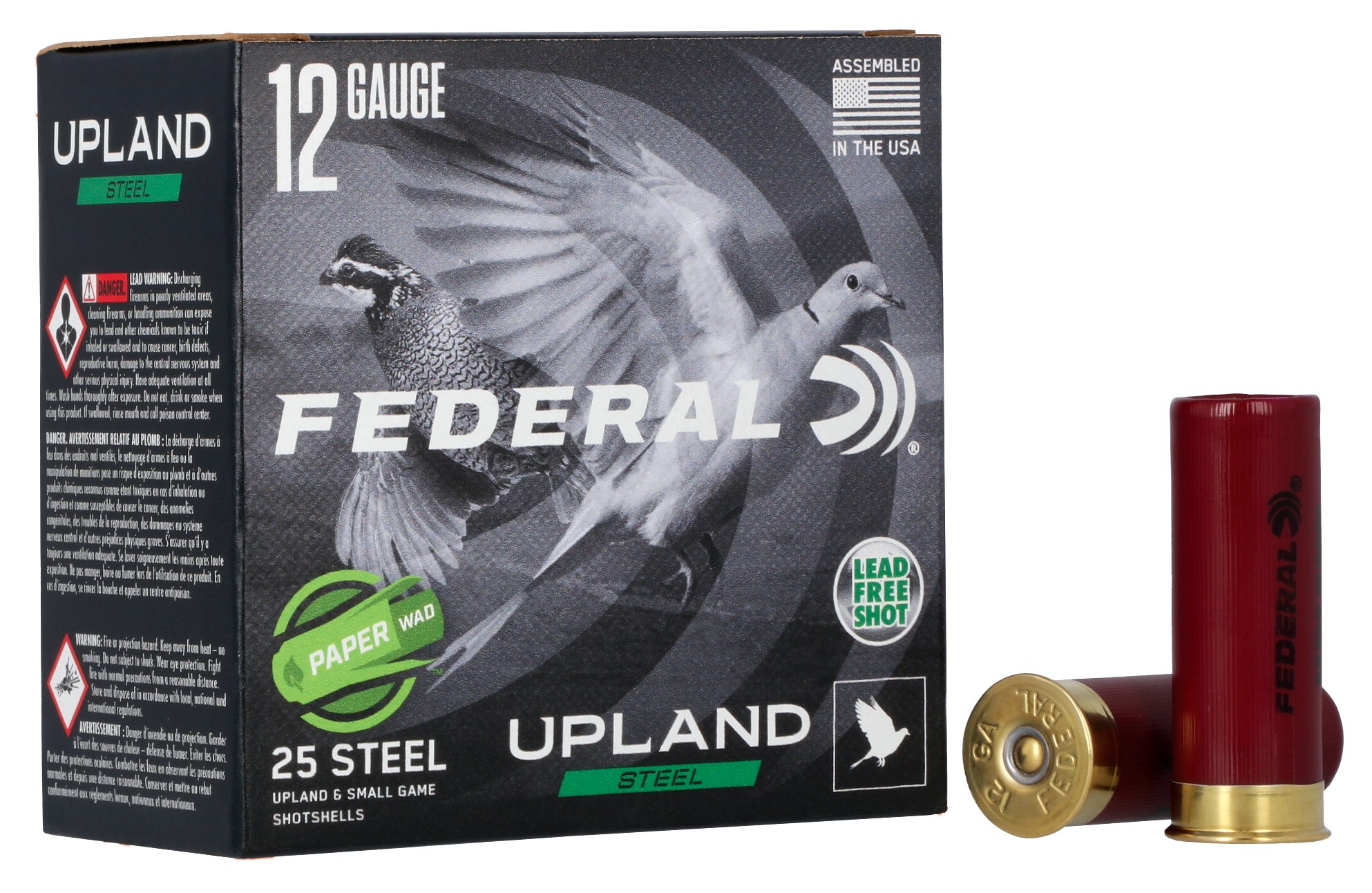 Federal USH122W75 Upland Field & Range Paper Wad 12Gauge 2.75" 1oz 7.5Shot 25 Per Box/10 Case