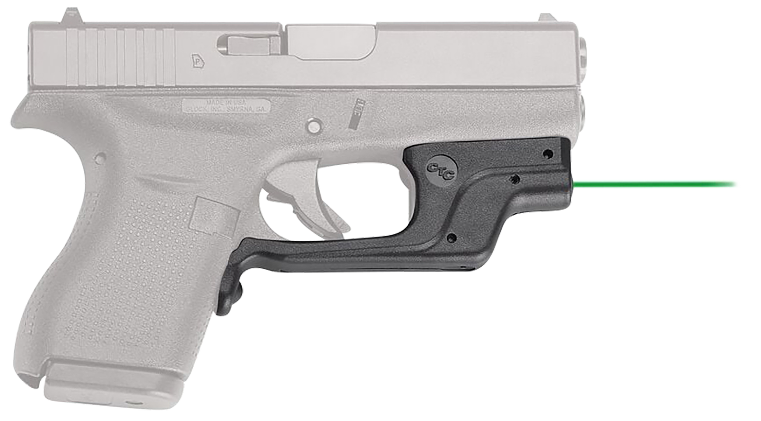 Crimson Trace 0146301 LG-443 Laserguard  Compatible w/Glock 42/43, Green Laser Black Polymer