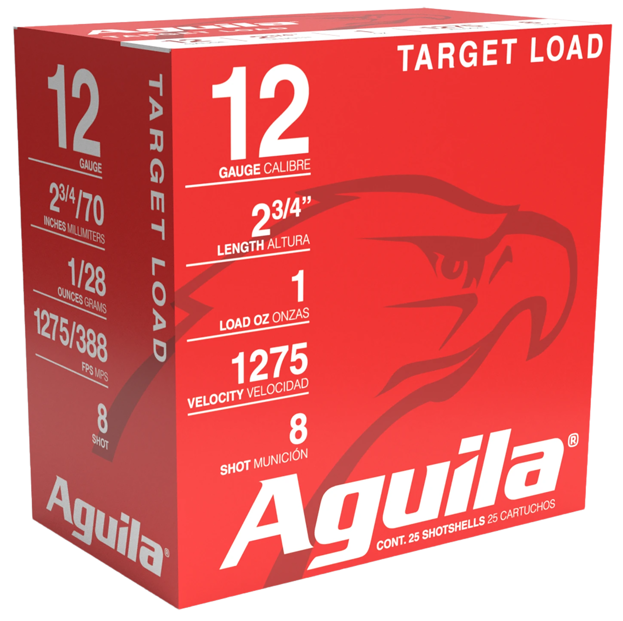 Aguila 1CHB1328 Target Load Competition 12Gauge 2.75" 1oz 8Shot 25 Per Box/10 Case