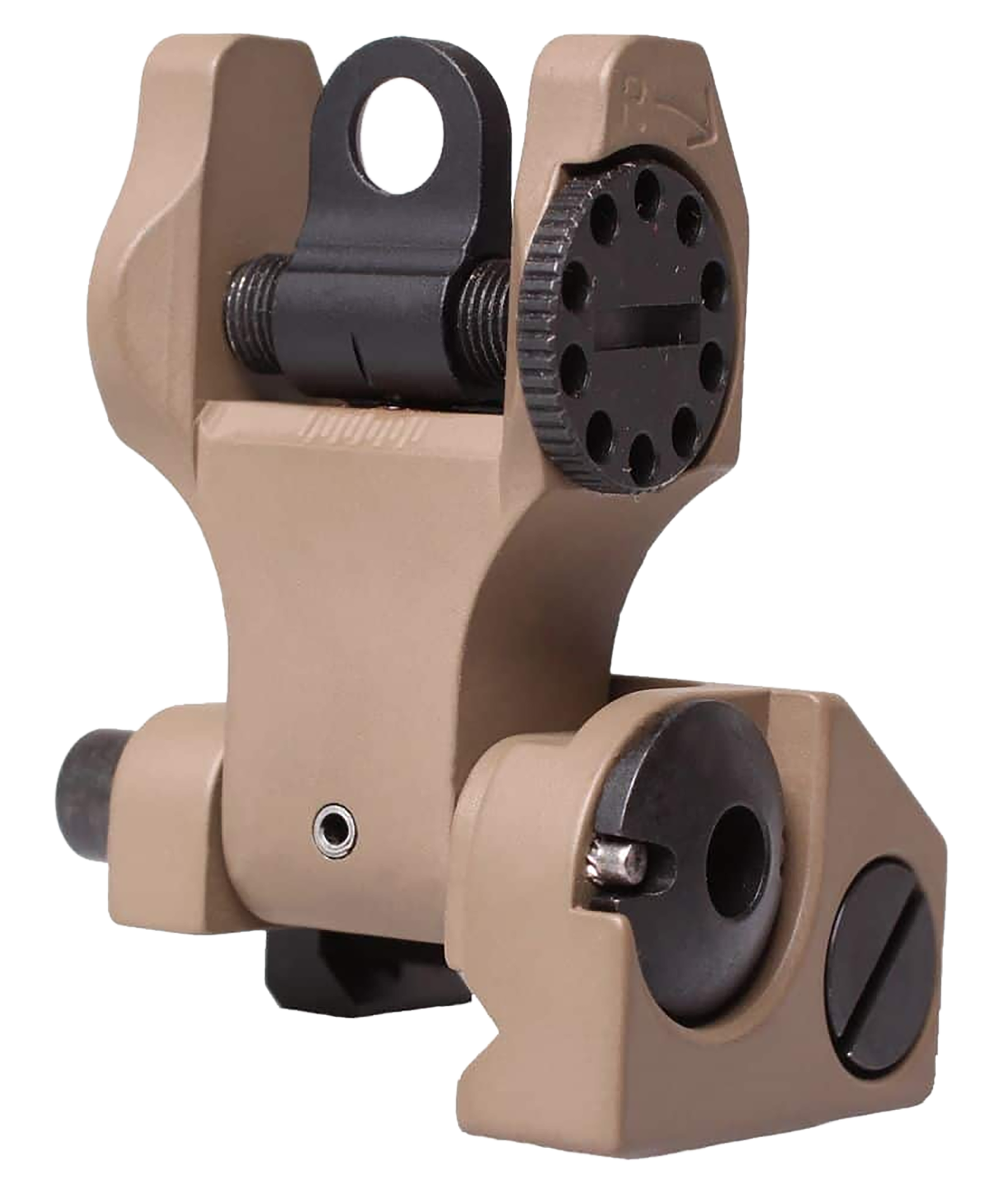 Troy Ind SSIGFBSROFT00 Rear Folding BattleSight Round  Flat Dark Earth Folding for AR-15