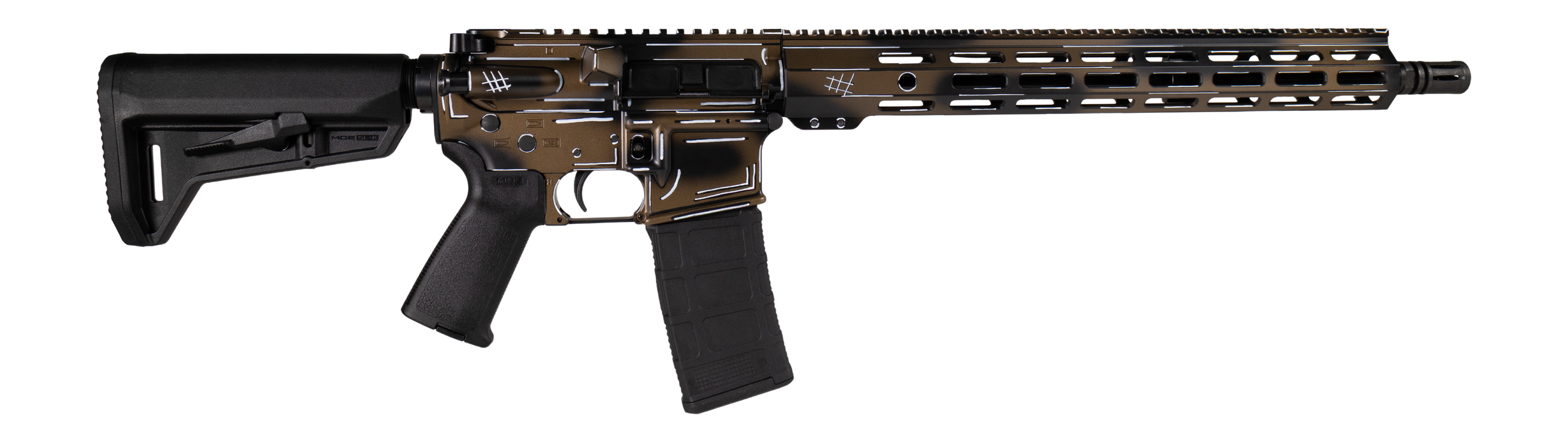 Shark Coast Tactical SCC101952AFDECC Anime-15 5.56 NATO 10+1 16" Black Nitride Barrel, Flat Dark Earth Cerakote Aluminum Receiver w/Picatinny Rail, M-LOK Handguard, Black Polymer Stock & Black Polyme