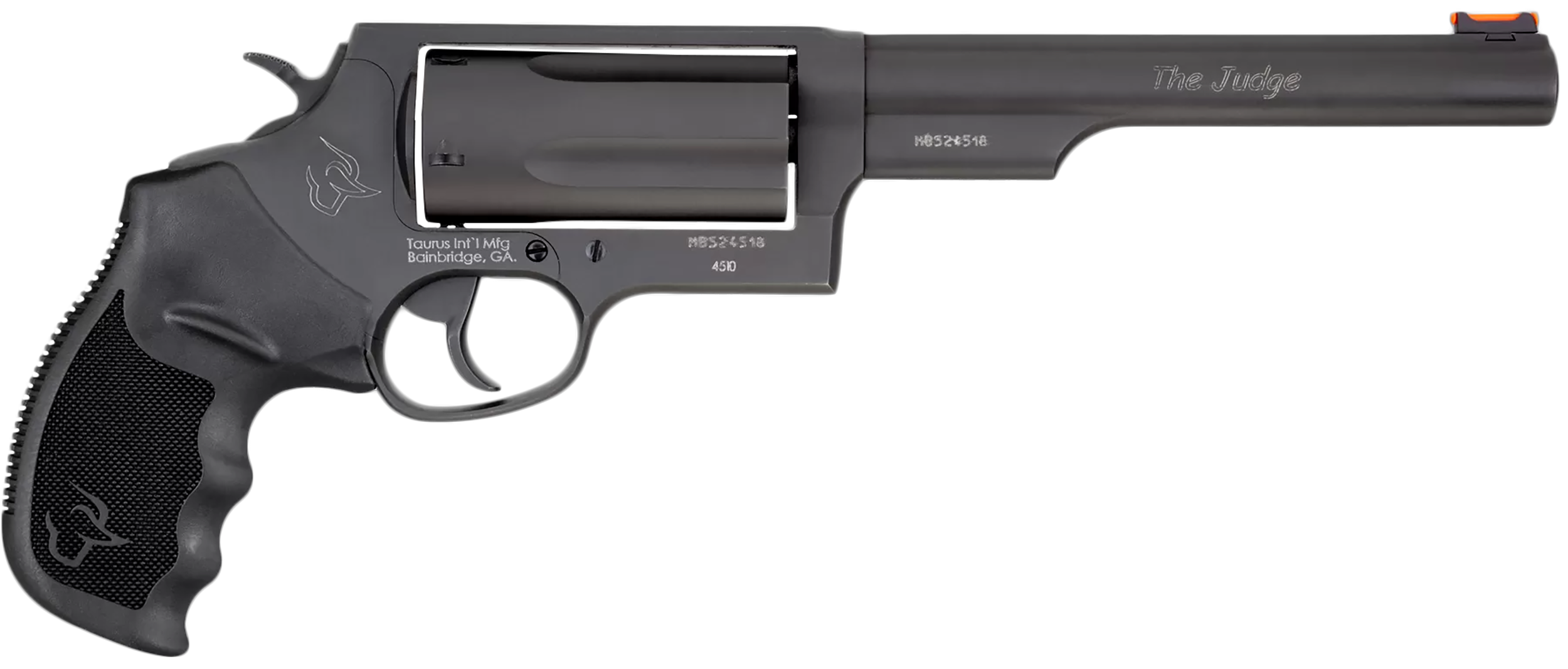 Taurus 2441061MAG Judge Magnum Compact Frame 45 Colt (LC)/410 Mag 5rd 6.50" Matte Black Oxide Steel Barrel, Cylinder & Frame, Black Finger Groove Grip, Exposed Hammer